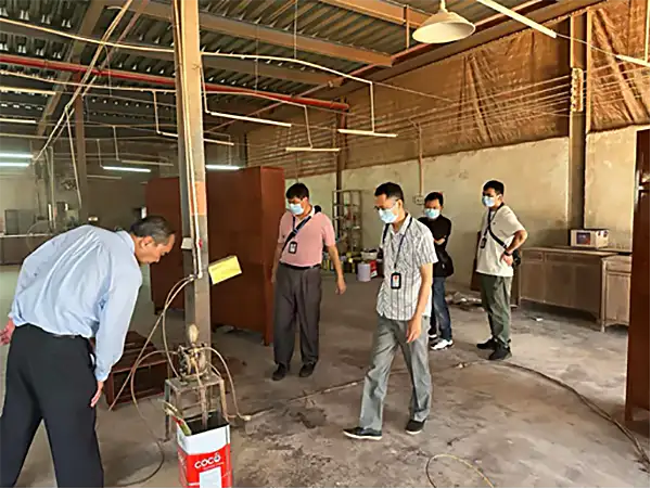 某家具厂废气处理现场情况检查